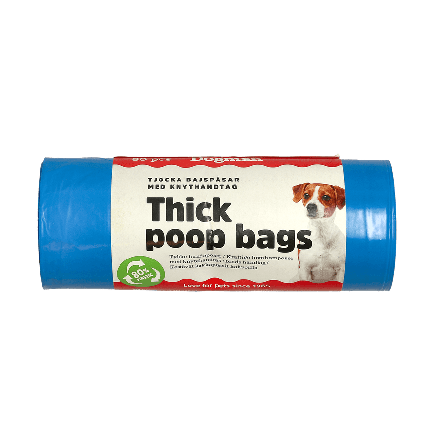 Bajspåsar med Handtag 50-pack – Blå (Dogman)