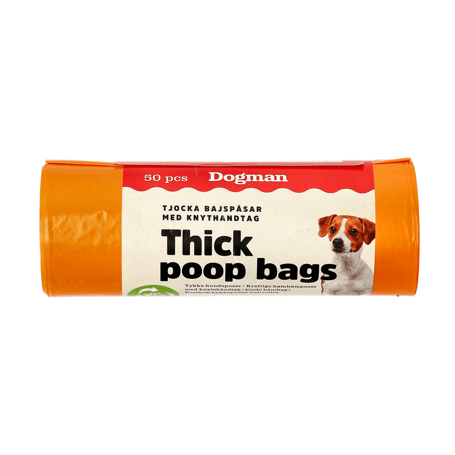 Bajspåsar med Handtag 50-pack – Orange (Dogman)