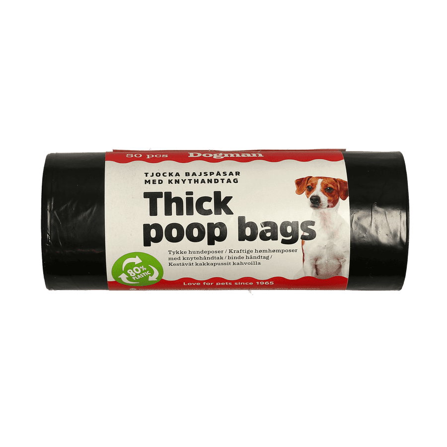 Bajspåsar med Handtag 50-pack – Svart (Dogman)